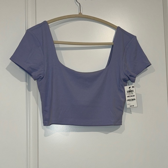 Ideology Light Purple Crop Top Square Neck Short Sleeve | Size M | NWT - Picture 6 of 7